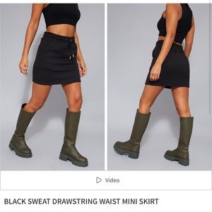 PLT sweat Drawstring mini skirt